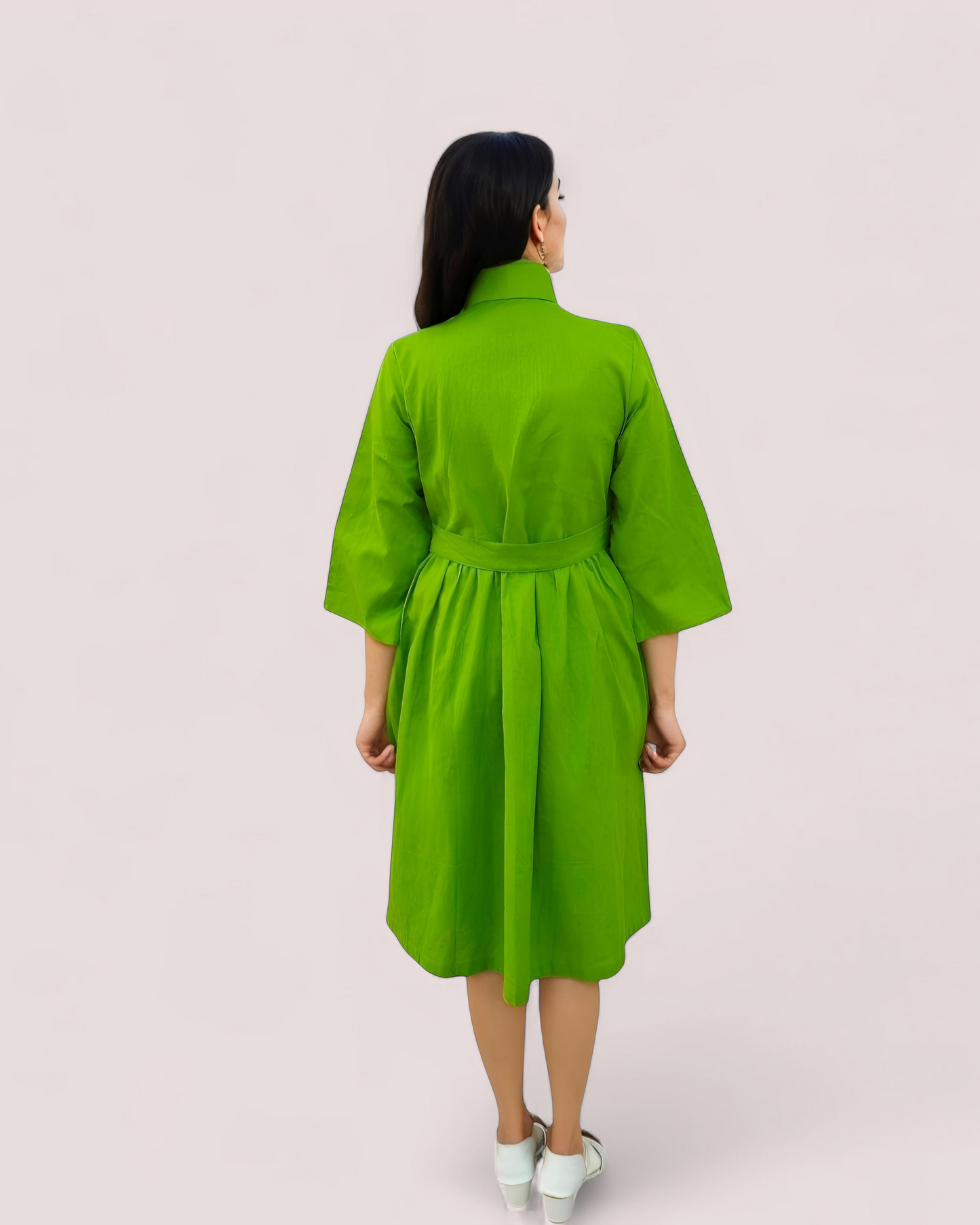 Olive Midi Shirt Dress