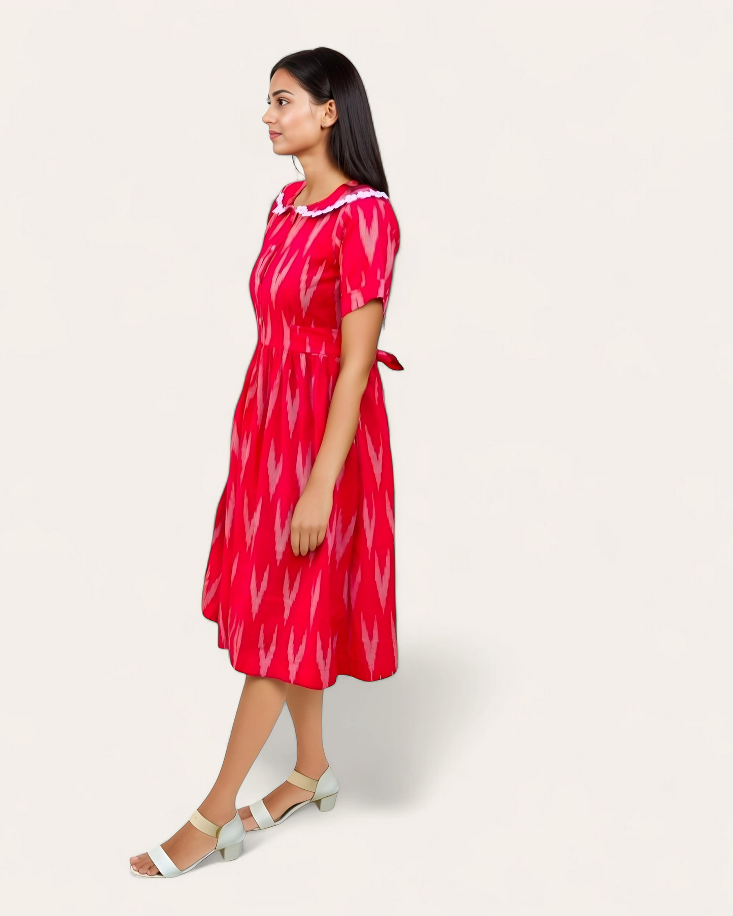 Cherry Ikat Midi Dress