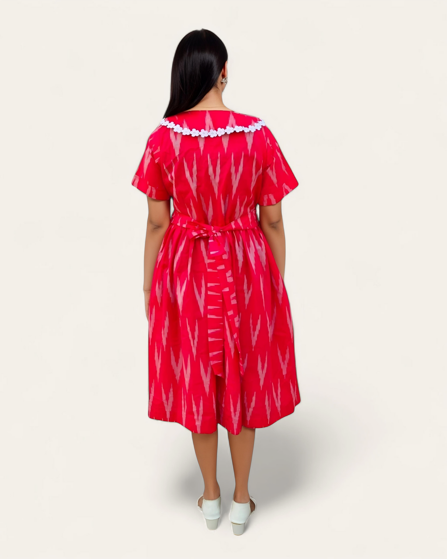 Cherry Ikat Midi Dress