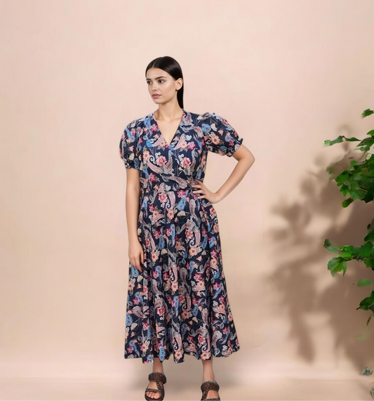 Twilight Overlap Midi Dress