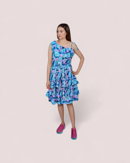 Pine One Shoulder Mini Dress