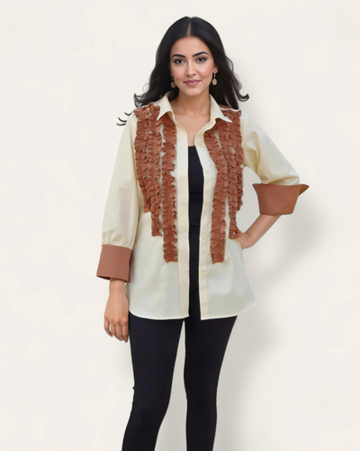 Ruffle Mocha Shirt
