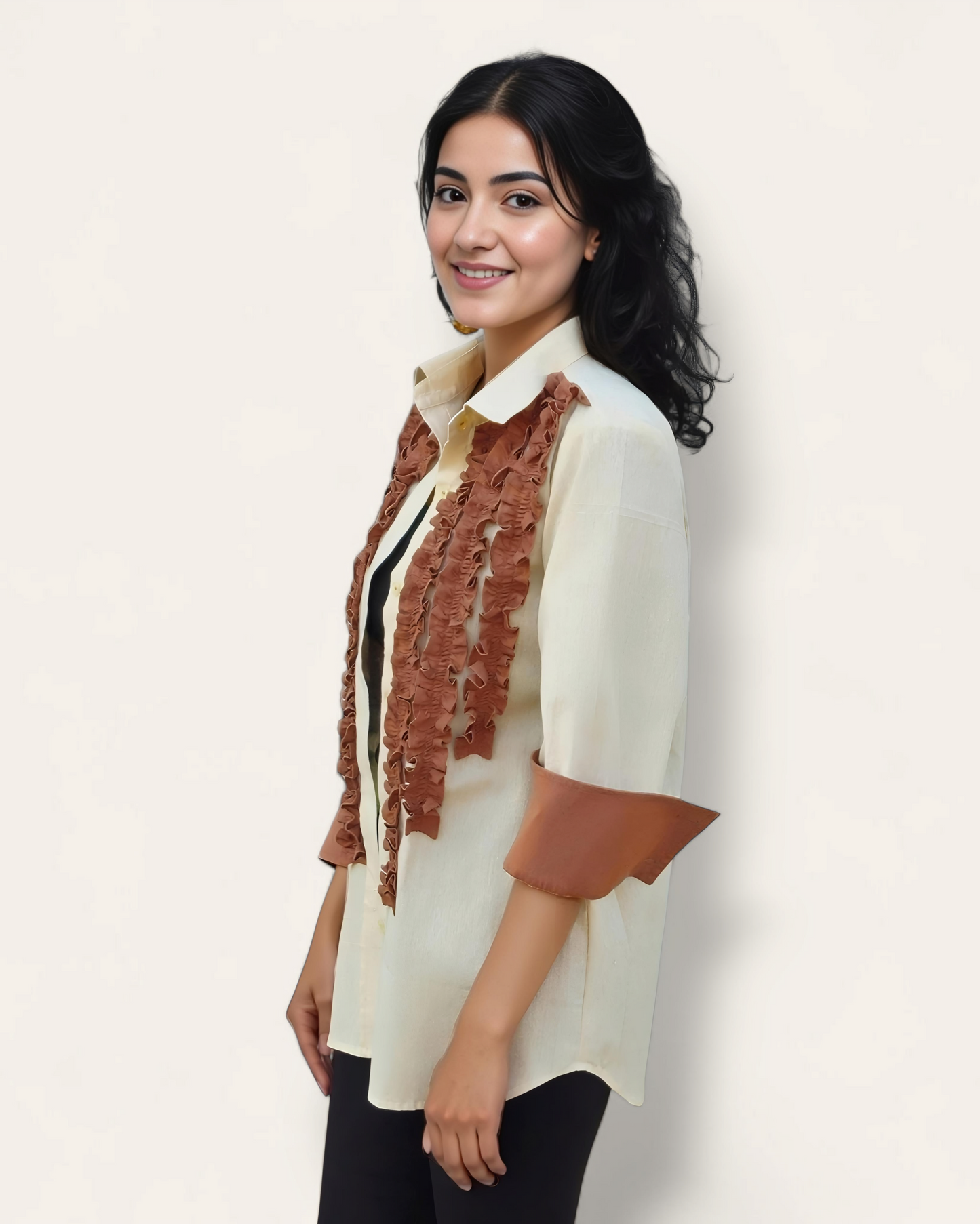Ruffle Mocha Shirt