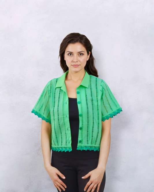 Breezy Cut-Out Crop Shirt