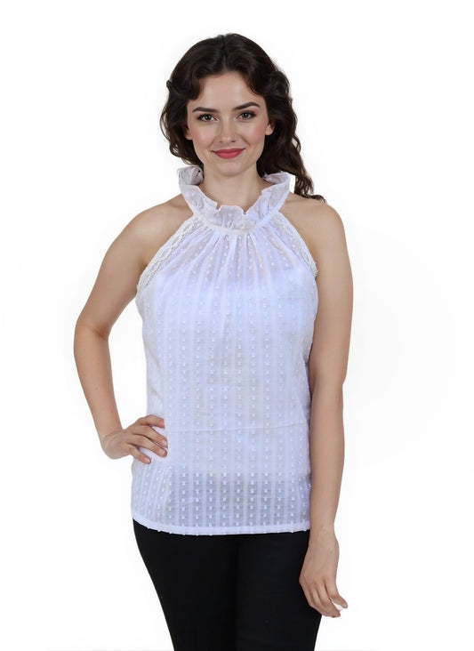 Feather Halter Neck Top