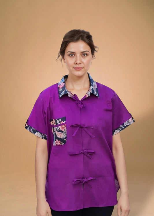 Floral Pop Tie-up Shirt