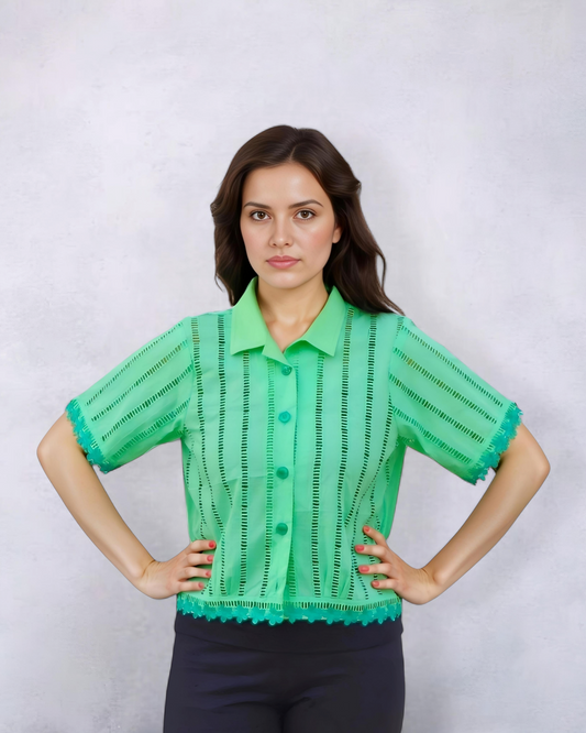 Breezy Cut-Out Crop Shirt