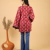 Red Cotton Kurti with Bell Sleeves