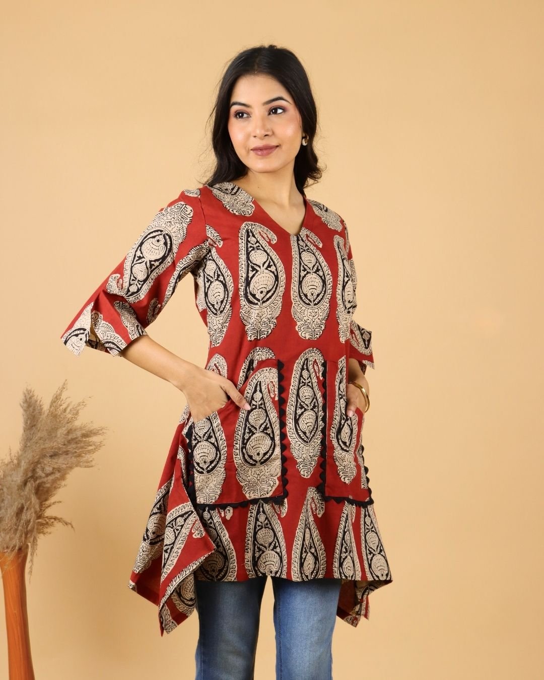 Ember Handblock Cotton Kurti