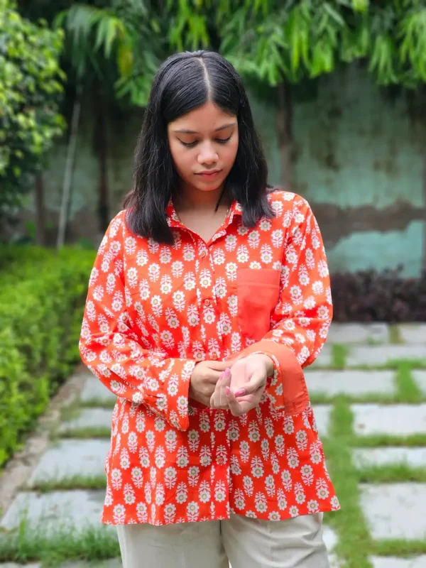 20250802_085117 Orange Blossom Full Sleeves Cotton Shirt
