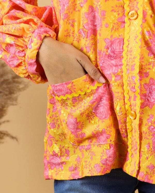 22 Peach Pop Floral Shirt