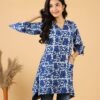 indigo handblock cotton kurti