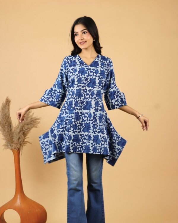 29 Indigo Handblock Cotton Kurti
