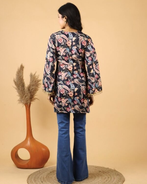 Noor Sleeved Black Kurti