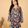 Noor Sleeved Black Kurti