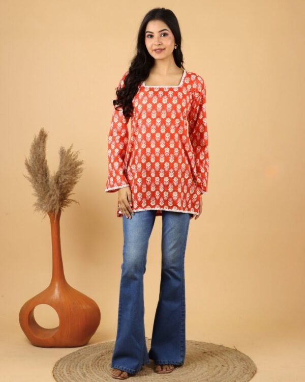 Marigold Full Sleeves Cotton Kurti