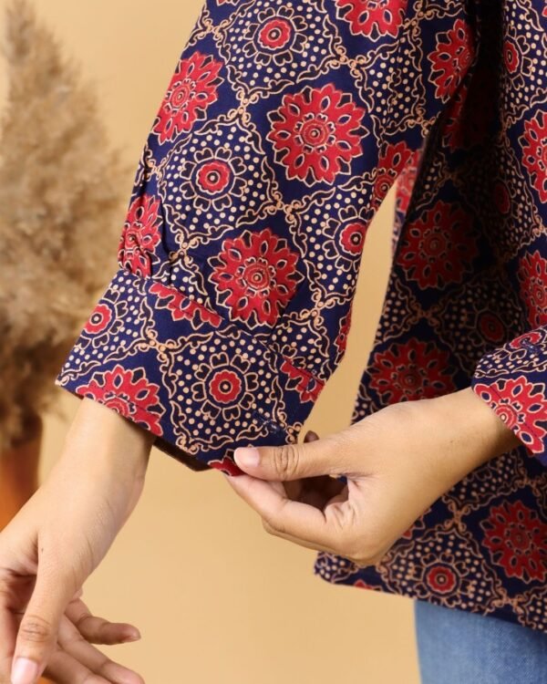 ajrakh handblock cotton shirt for women