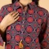 ajrakh handblock cotton shirt for women