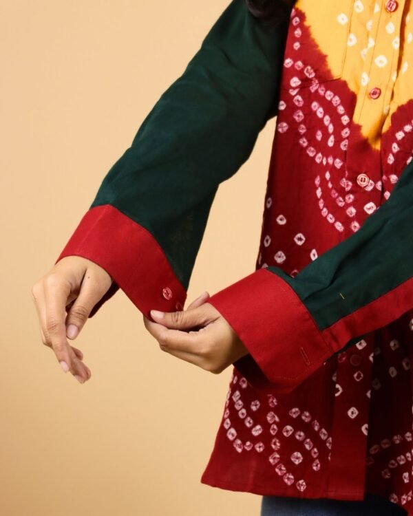 Multicolor Bandhani Cotton Shirt