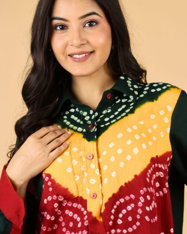Multicolor Bandhani Cotton Shirt