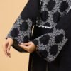 Black full sleeves cotton kurti with embroidered detail
