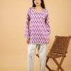 Lavender Buti Full Sleeves Cotton Kurti