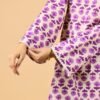 Lavender Buti Full Sleeves Cotton Kurti