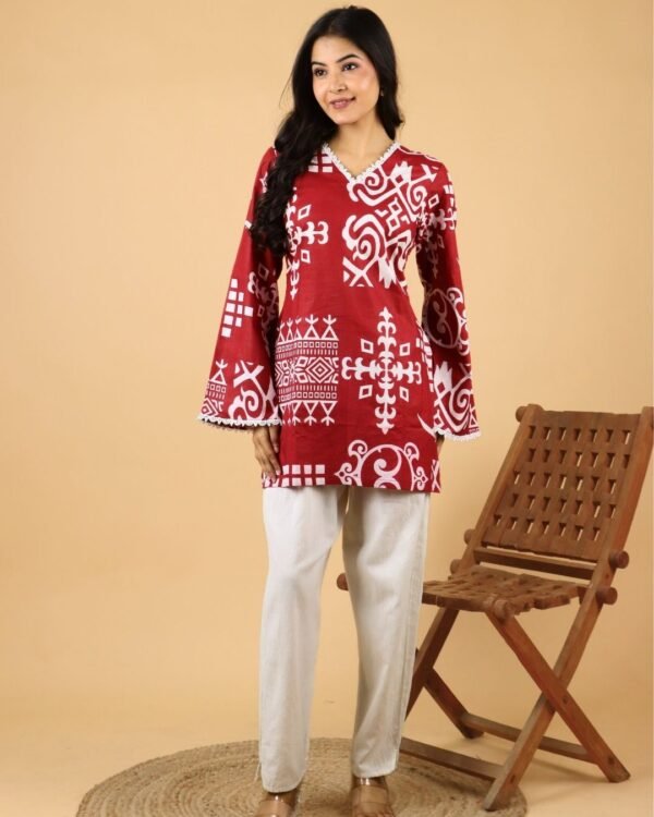84 Gulaab Full Sleeves Cotton Kurti