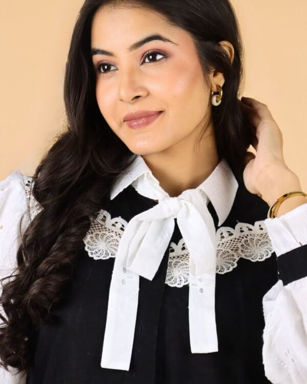 Midnight Bow Sleeved Shirt