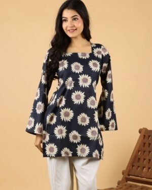 black full sleeves cotton kurti