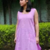 cotton swiss dot top lavender