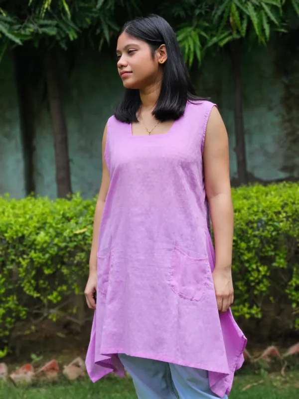 cotton swiss dot top lavender