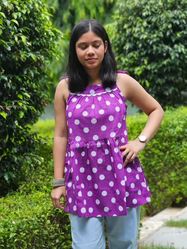 Purple Pop Peplum Top