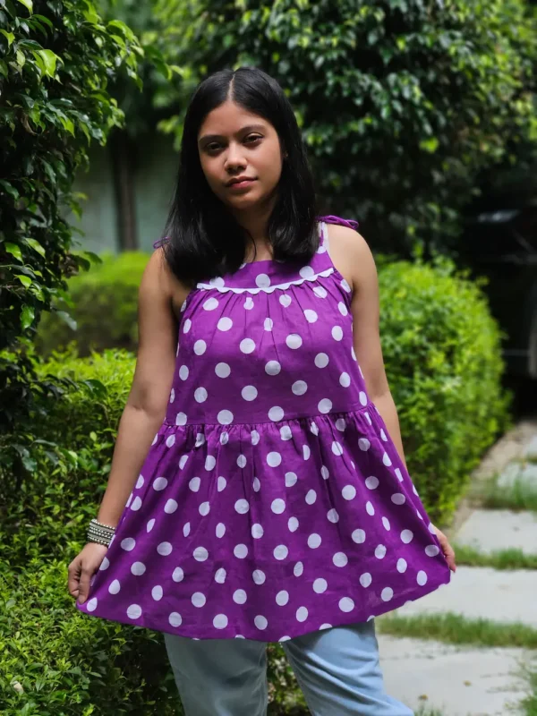 Purple Pop Peplum Top