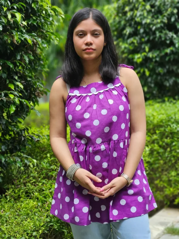 Purple Pop Peplum Top