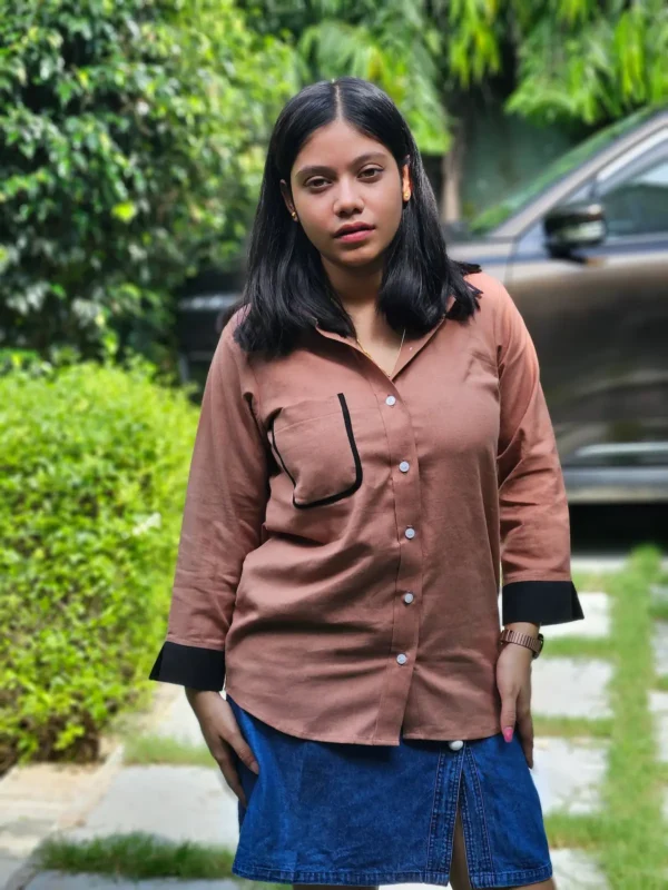 20250801_152645 (2) Dune Brown Cotton Linen Shirt