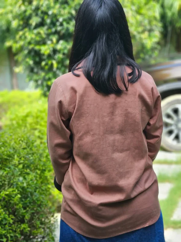 brown cotton shirt for women