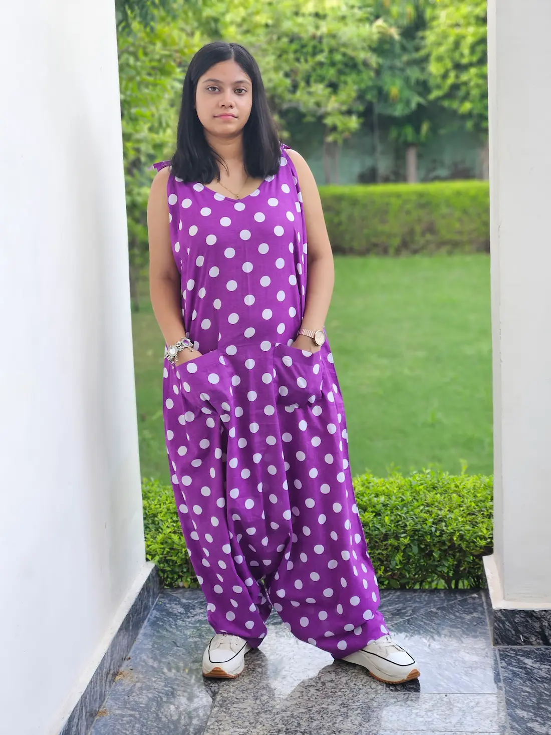 Purple Pop Dhoti Jumpsuit