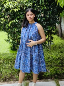 loose fit cotton A line midi dress for women