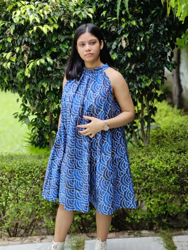 loose fit cotton A line midi dress for women