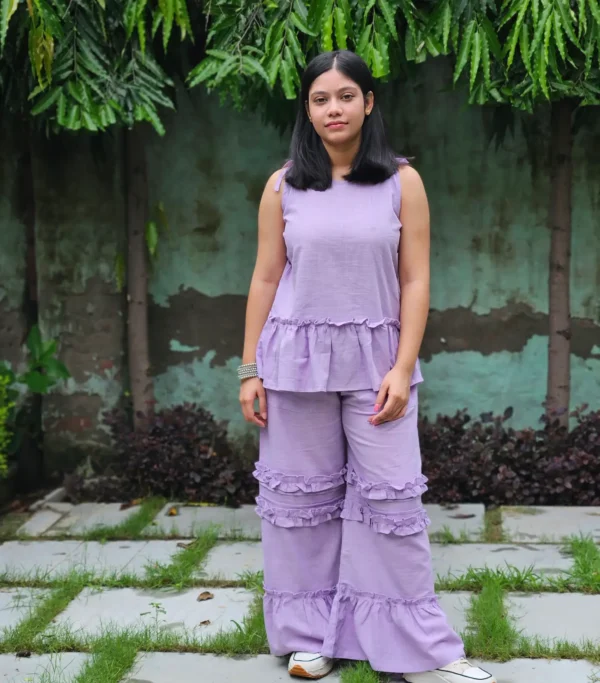lavender slub cotton coord set