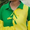 Cotton Voile Colorblock Dress