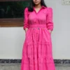 rani pink hakoba midi dress for women