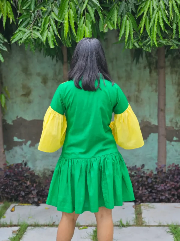 Cotton Voile Colorblock Dress