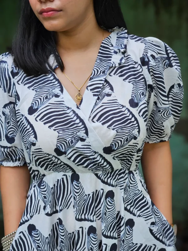 Wild Stripes Cotton Midi Dress