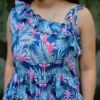 20250802_103503 (1) Tropical Print Ruffle Mini Dress