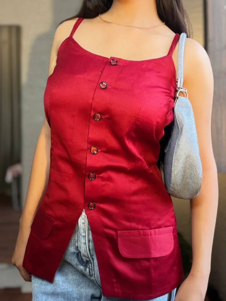 Ruby Glazed Cotton Top