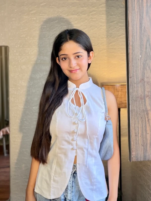 cotton tie up white corset top