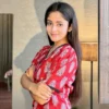 red ajrakh cotton top for women