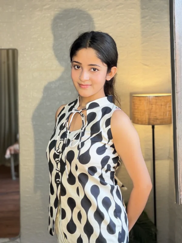 polka cotton corset top